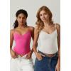 QINSEN Womens Spaghetti Strap Sweetheart Neck Sleeveless Top Slim Fit Going Out Camisole Basic Top(White)