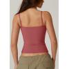 QINSEN Womens Spaghetti Strap Sweetheart Neck Sleeveless Top Slim Fit Going Out Camisole Basic Top(Wine(marsala))