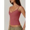 QINSEN Womens Spaghetti Strap Sweetheart Neck Sleeveless Top Slim Fit Going Out Camisole Basic Top(Wine(marsala))