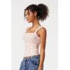 QINSEN Women’s Square Neck Sleeveless Double-Layer Tank Tops Basic Tight T Shirts(Cherry Print)