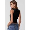 QINSEN Women’s Square Neck Slim Fit Tank Top(Black)