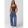 QINSEN Women’s Square Neck Slim Fit Tank Top(Chestnut)