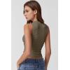 QINSEN Women’s Square Neck Slim Fit Tank Top(Turner Taupe)