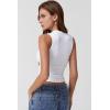 QINSEN Women’s Square Neck Slim Fit Tank Top(White)