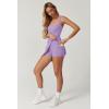 QINSEN Womens Square Neck Tennis Dress Sleeveless Built in Shorts Golf Athletic Dress with Pockets(Light Purple)