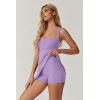 QINSEN Womens Square Neck Tennis Dress Sleeveless Built in Shorts Golf Athletic Dress with Pockets(Light Purple)