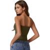 QINSEN Women’s Tube Tops Strapless Bandeau Tops Double Lined Slim Fit Summer Going Out Tank Tops(Army Green)