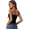 QINSEN Women’s Tube Tops Strapless Bandeau Tops Double Lined Slim Fit Summer Going Out Tank Tops(Black)