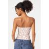 QINSEN Women’s Tube Tops Strapless Bandeau Tops Double Lined Slim Fit Summer Going Out Tank Tops(Cherry)