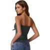 QINSEN Women’s Tube Tops Strapless Bandeau Tops Double Lined Slim Fit Summer Going Out Tank Tops(Dark Green)