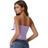 QINSEN Women’s Tube Tops Strapless Bandeau Tops Double Lined Slim Fit Summer Going Out Tank Tops(Lavender)