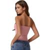 QINSEN Women’s Tube Tops Strapless Bandeau Tops Double Lined Slim Fit Summer Going Out Tank Tops(Pink)