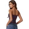 QINSEN Women’s Tube Tops Strapless Bandeau Tops Double Lined Slim Fit Summer Going Out Tank Tops(Prune Purple)
