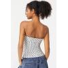 QINSEN Women’s Tube Tops Strapless Bandeau Tops Double Lined Slim Fit Summer Going Out Tank Tops(White Polka Dots)