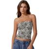 QINSEN Women’s Tube Tops Strapless Bandeau Tops Double Lined Slim Fit Summer Going Out Tank Tops(Zebra)