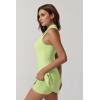 QINSEN Womens Zip Front Tennis Dress Polo Collar Racer Back Workout Golf Dresses Build in Shorts with Pockets(Lime Cream)