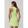 QINSEN Womens Zip Front Tennis Dress Polo Collar Racer Back Workout Golf Dresses Build in Shorts with Pockets(Lime Cream)