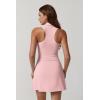 QINSEN Womens Zip Front Tennis Dress Polo Collar Racer Back Workout Golf Dresses Build in Shorts with Pockets(Pink)