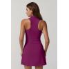 QINSEN Womens Zip Front Tennis Dress Polo Collar Racer Back Workout Golf Dresses Build in Shorts with Pockets(Striking Purple)