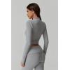 QINSEN Womens 2 Piece Lounge Sets Mock Neck Long Sleeve Tops with Side Ruched Fold Over Flare Pants Comfy Tracksuits(Grey)