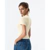 QINSEN Women’s Crewneck Short Sleeve T Shirts Ribbed Button Going Out Trendy Tops(Beige)