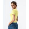 QINSEN Women’s Crewneck Short Sleeve T Shirts Ribbed Button Going Out Trendy Tops(Light Yellow)