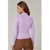 QINSEN Womens Half Zip Long Sleeve Shirts Double Lined Workout Tees Fitted Athletic Crop Tops