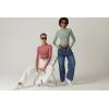 QINSEN Womens Mock Neck Long Sleeve Shirt Double Lined Basic Tees Side Ruched Going Out Crop Tops(Merlot)