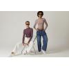QINSEN Womens Mock Neck Long Sleeve Shirt Double Lined Basic Tees Side Ruched Going Out Crop Tops(Mushroom)