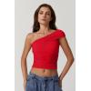 QINSEN Women’s One Shoulder Sleeveless T-Shirt(Red)