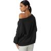 QINSEN Womens Oversized Sweatshirt Long Sleeve Off The Shoulder Pullover Casual Comfy Fall Outfits(Black)