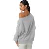 QINSEN Womens Oversized Sweatshirt Long Sleeve Off The Shoulder Pullover Casual Comfy Fall Outfits(Light Grey)