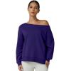 QINSEN Womens Oversized Sweatshirt Long Sleeve Off The Shoulder Pullover Casual Comfy Fall Outfits(Navy Blue)