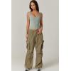 QINSEN Women’s Sexy Sweetheart Neck Sleeveless T Shirts Double Lined Tees Slimming Fit Tops(Army Green)