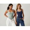 QINSEN Women’s Sexy Sweetheart Neck Sleeveless T Shirts Double Lined Tees Slimming Fit Tops(Army Green)