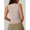 QINSEN Women’s Sexy Sweetheart Neck Sleeveless T Shirts Double Lined Tees Slimming Fit Tops(Pink(adobe Rose))