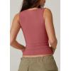 QINSEN Women’s Sexy Sweetheart Neck Sleeveless T Shirts Double Lined Tees Slimming Fit Tops(Wine(marsala))