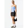 QINSEN Women’s Tube Top Double Lined Side Split Strapless Bandeau Top Ruched Summer Going Out Tank Tops(Sky Blue)