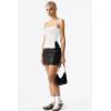 QINSEN Women’s Tube Top Double Lined Side Split Strapless Bandeau Top Ruched Summer Going Out Tank Tops(White)