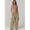 QINSEN Women’s V Neck Short Sleeve T Shirts Double Lined Tee Seamed Cup Going Out Tops(Rose Taupe)