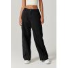 QINSEN Womens Zip Front Wide Leg Long Pants High Waist Causal Cargo Pants Cotton Pocket Palazzo Pants(Black)