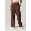 QINSEN Womens Zip Front Wide Leg Long Pants High Waist Causal Cargo Pants Cotton Pocket Palazzo Pants(Coffee Bean)