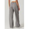QINSEN Womens Zip Front Wide Leg Long Pants High Waist Causal Cargo Pants Cotton Pocket Palazzo Pants(Dark Grey)