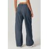 QINSEN Womens Zip Front Wide Leg Long Pants High Waist Causal Cargo Pants Cotton Pocket Palazzo Pants(Dark Slate)