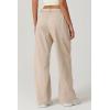 QINSEN Womens Zip Front Wide Leg Long Pants High Waist Causal Cargo Pants Cotton Pocket Palazzo Pants(Doeskin)