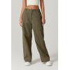 QINSEN Womens Zip Front Wide Leg Long Pants High Waist Causal Cargo Pants Cotton Pocket Palazzo Pants(Martini Olive)