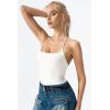 QINSEN Self Tie Halter Neck Basic Shirts for Womens Double Lined Slimming Fit Going Out Sleeveless Tops