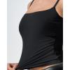 QINSEN Women’s Mesh Camisole Tank Top Double Lined Spaghetti Strap Sleeveless Cami Shirts(Black)
