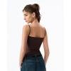 QINSEN Women’s Mesh Camisole Tank Top Double Lined Spaghetti Strap Sleeveless Cami Shirts(Coffee Bean)