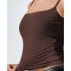 QINSEN Women’s Mesh Camisole Tank Top Double Lined Spaghetti Strap Sleeveless Cami Shirts(Coffee Bean)